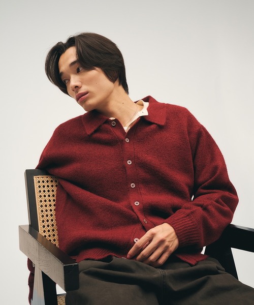 Adoon plain（アドーンプレーン）の「Silver Plate Knit Poro Shirt / シルバープレートニットポロシャツ（ニット/セーター・メンズ・ブルー/チャコールグレー/ボルドー/ブラウン・LARGE/MEDIUM）」の4枚目の写真