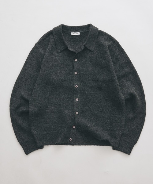 Adoon plain（アドーンプレーン）の「Silver Plate Knit Poro Shirt / シルバープレートニットポロシャツ（ニット/セーター・メンズ・ブルー/チャコールグレー/ボルドー/ブラウン・LARGE/MEDIUM）」の6枚目の写真