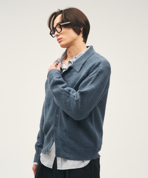 Adoon plain（アドーンプレーン）の「Silver Plate Knit Poro Shirt / シルバープレートニットポロシャツ（ニット/セーター・メンズ・ブルー/チャコールグレー/ボルドー/ブラウン・LARGE/MEDIUM）」の17枚目の写真