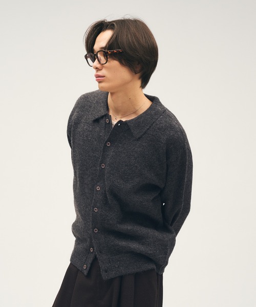 Adoon plain（アドーンプレーン）の「Silver Plate Knit Poro Shirt / シルバープレートニットポロシャツ（ニット/セーター・メンズ・ブルー/チャコールグレー/ボルドー/ブラウン・LARGE/MEDIUM）」の21枚目の写真