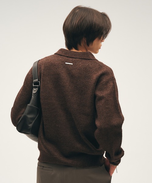 Adoon plain（アドーンプレーン）の「Silver Plate Knit Poro Shirt / シルバープレートニットポロシャツ（ニット/セーター・メンズ・ブルー/チャコールグレー/ボルドー/ブラウン・LARGE/MEDIUM）」の13枚目の写真