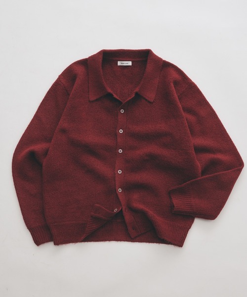 Adoon plain（アドーンプレーン）の「Silver Plate Knit Poro Shirt / シルバープレートニットポロシャツ（ニット/セーター・メンズ・ブルー/チャコールグレー/ボルドー/ブラウン・LARGE/MEDIUM）」の10枚目の写真