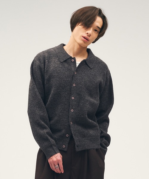 Adoon plain（アドーンプレーン）の「Silver Plate Knit Poro Shirt / シルバープレートニットポロシャツ（ニット/セーター・メンズ・ブルー/チャコールグレー/ボルドー/ブラウン・LARGE/MEDIUM）」の5枚目の写真