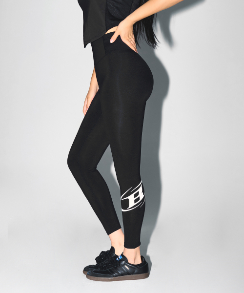 セール】W SYMBOL B FLEECE LONG LEGGINGS [BLACK]（レギンス/スパッツ
