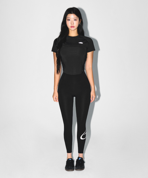 セール】W SYMBOL B FLEECE LONG LEGGINGS [BLACK]（レギンス/スパッツ