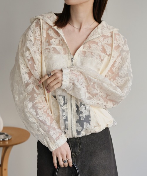 新品タグ付き⭐︎レースブルゾン レースジップブルゾン（ブルゾン）｜sakishimatokyo（サキシマ