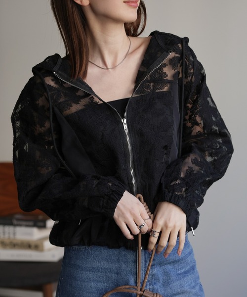 sakishimatokyo（サキシマトーキョー）の「レースジップブルゾン（ブルゾン・レディース・アイボリー/ブラック・FREE）」の7枚目の写真