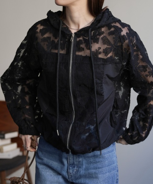 sakishimatokyo（サキシマトーキョー）の「レースジップブルゾン（ブルゾン・レディース・アイボリー/ブラック・FREE）」の9枚目の写真