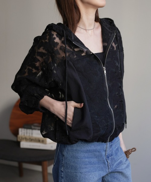 sakishimatokyo（サキシマトーキョー）の「レースジップブルゾン（ブルゾン・レディース・アイボリー/ブラック・FREE）」の10枚目の写真