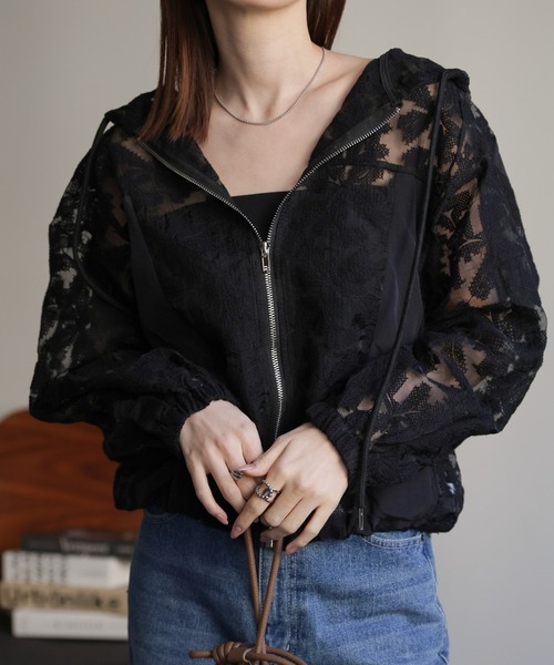 sakishimatokyo（サキシマトーキョー）の「レースジップブルゾン（ブルゾン・レディース・アイボリー/ブラック・FREE）」の11枚目の写真
