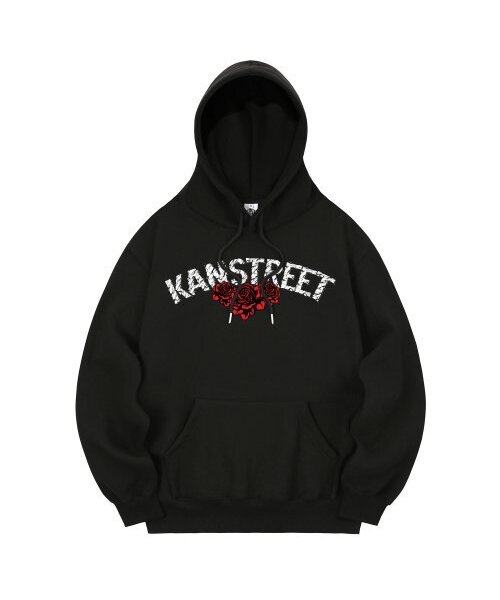 KAN6312(カン6312)の「KHB0169 レタリングローズブラッド起毛フードブラック(パーカー・メンズ・その他・LARGE/MEDIUM/X-LARGE)」の1枚目の写真