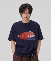 [ビヨンド ザ スターズ]コットンルーズフィット半袖Tシャツ_スペースネイビー