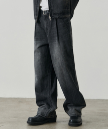 Natural Twin Washed Maxi Denim Pants [Washed Black]