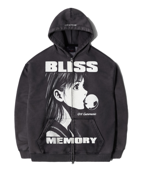 QT8 GARMENTS(キューティーエイトガーメント)の「RG Bliss Washed Zip-up hoodie (Charcoal)(パーカー・レディース・その他・MEDIUM/LARGE/X-LARGE)」の2枚目の写真