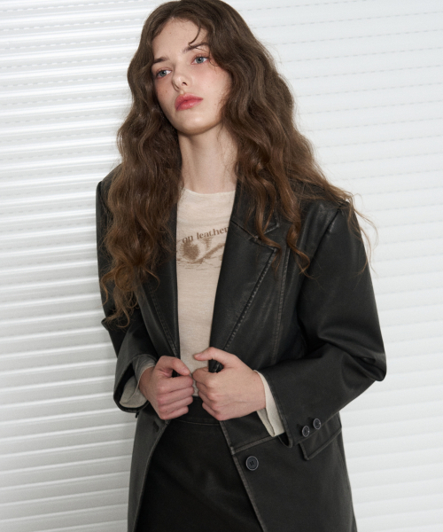 LEATHERY（レザリー）の「ウォッシュドレザーブレザー [WASHED BROWN]（テーラードジャケット・レディース・その他・FREE）」の8枚目の写真