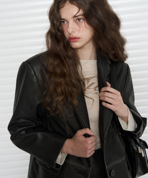 LEATHERY（レザリー）の「ウォッシュドレザーブレザー [WASHED BROWN]（テーラードジャケット・レディース・その他・FREE）」の9枚目の写真