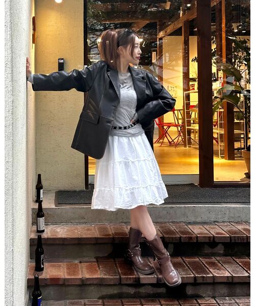 LEATHERY（レザリー）の「ウォッシュドレザーブレザー [WASHED BROWN]（テーラードジャケット・レディース・その他・FREE）」の2枚目の写真