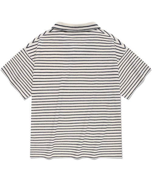 COVERNAT(カバーナット)の「テリーストライプオープンカラーTシャツネイビー(ポロシャツ・レディース・その他・SMALL/MEDIUM/LARGE/X-LARGE/XX-LARGE)」の2枚目の写真