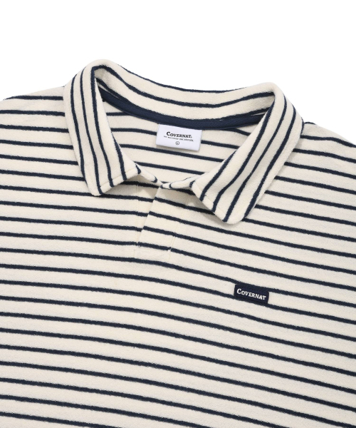 COVERNAT(カバーナット)の「テリーストライプオープンカラーTシャツネイビー(ポロシャツ・レディース・その他・SMALL/MEDIUM/LARGE/X-LARGE/XX-LARGE)」の3枚目の写真