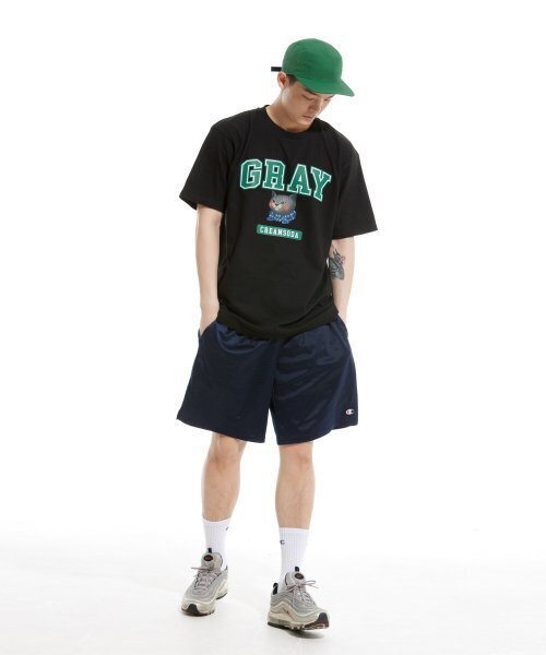 CREAM SODA LAB(クリームソーダラボ)の「グレー ロゴ 半袖Tシャツ ブラック グリーン(Tシャツ/カットソー・メンズ・その他・LARGE/MEDIUM/X-LARGE/XX-LARGE)」の3枚目の写真