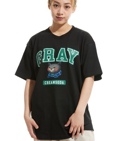 CREAM SODA LAB(クリームソーダラボ)の「グレー ロゴ 半袖Tシャツ ブラック グリーン(Tシャツ/カットソー・メンズ・その他・LARGE/MEDIUM/X-LARGE/XX-LARGE)」の4枚目の写真