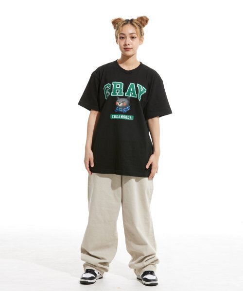 CREAM SODA LAB(クリームソーダラボ)の「グレー ロゴ 半袖Tシャツ ブラック グリーン(Tシャツ/カットソー・メンズ・その他・LARGE/MEDIUM/X-LARGE/XX-LARGE)」の5枚目の写真