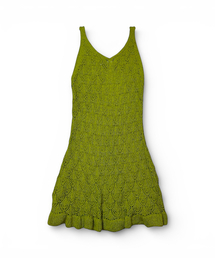 BORN SLIPPY（ボーンスリッピー）の「Crochet Knit Dress (Green)（ワンピース）」