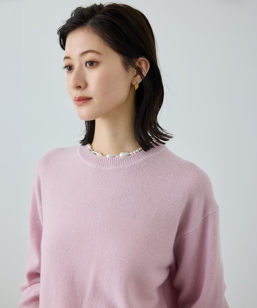 スーパーファインメリノウールスパンコールニット（ニット/セーター