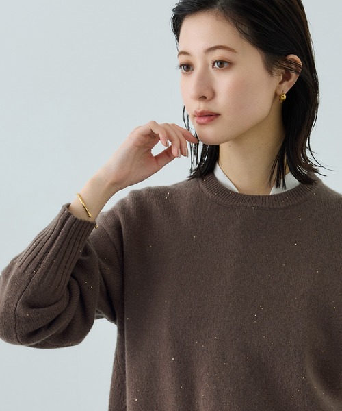 スーパーファインメリノウールスパンコールニット（ニット/セーター