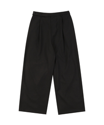 [夏] ライクリネンワイドスラックス (BLACK)