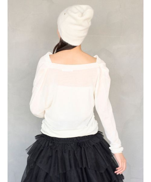 SNIDEL（スナイデル）の「ドレープニットトップス（ニット/セーター・レディース・ライトピンク/アイボリー/レッド/チャコールグレー・F）」の8枚目の写真