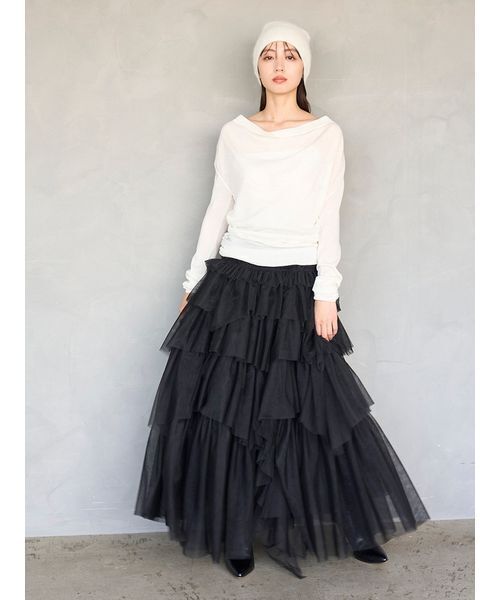 SNIDEL（スナイデル）の「ドレープニットトップス（ニット/セーター・レディース・ライトピンク/アイボリー/レッド/チャコールグレー・F）」の15枚目の写真