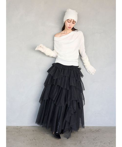 SNIDEL（スナイデル）の「ドレープニットトップス（ニット/セーター・レディース・ライトピンク/アイボリー/レッド/チャコールグレー・F）」の17枚目の写真