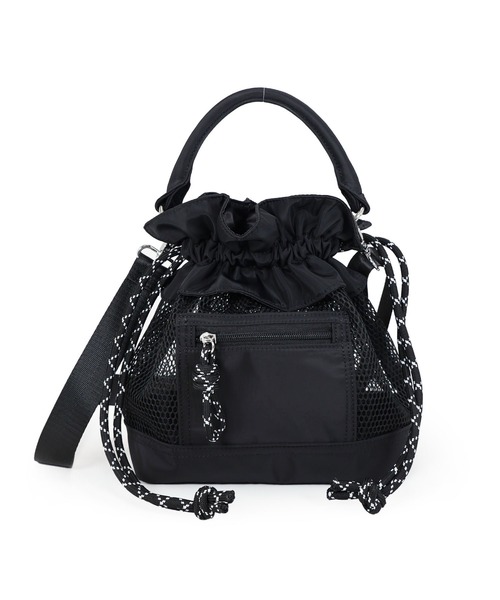 COLDE （コルデ）の「メッシュフリル巾着2wayバッグ（ショルダーバッグ・レディース・ベージュ/アイボリー/ブラック・FREE）」の15枚目の写真