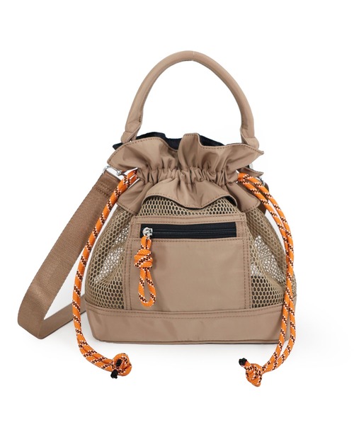 COLDE （コルデ）の「メッシュフリル巾着2wayバッグ（ショルダーバッグ・レディース・ベージュ/アイボリー/ブラック・FREE）」の16枚目の写真