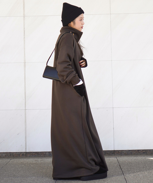 EVERYDAY I LIKE.（エヴリディアイライク）の「*ウォームジップドレス（ワンピース・レディース・ブラウン/ブラック・36/38）」の4枚目の写真