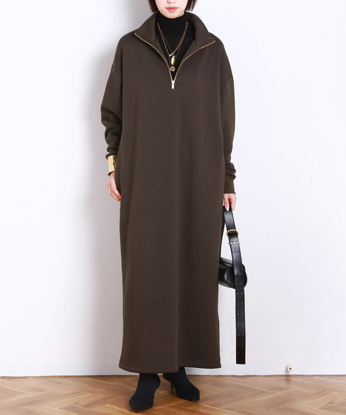 EVERYDAY I LIKE.（エヴリディアイライク）の「*ウォームジップドレス（ワンピース・レディース・ブラウン/ブラック・36/38）」の9枚目の写真