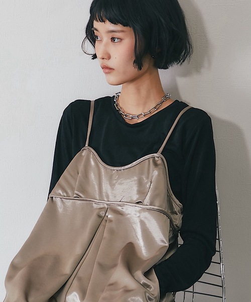 ANOTHER S(アナザーエス)の「前後2wayシアープルオーバー(Tシャツ/カットソー・レディース・オフホワイト/グレー/ブラック/ブラウン・FREE)」の1枚目の写真