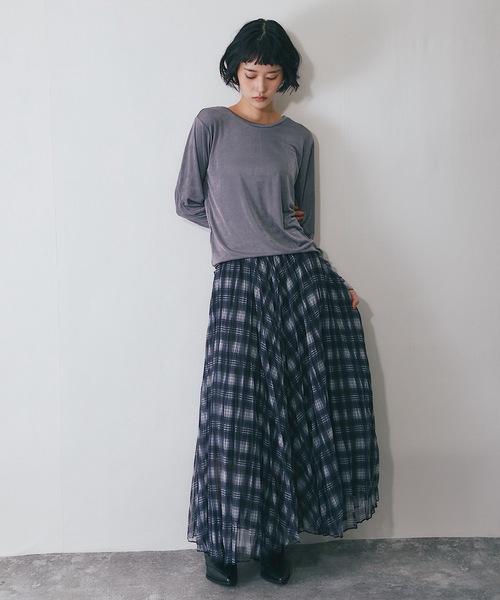 ANOTHER S(アナザーエス)の「前後2wayシアープルオーバー(Tシャツ/カットソー・レディース・オフホワイト/グレー/ブラック/ブラウン・FREE)」の7枚目の写真