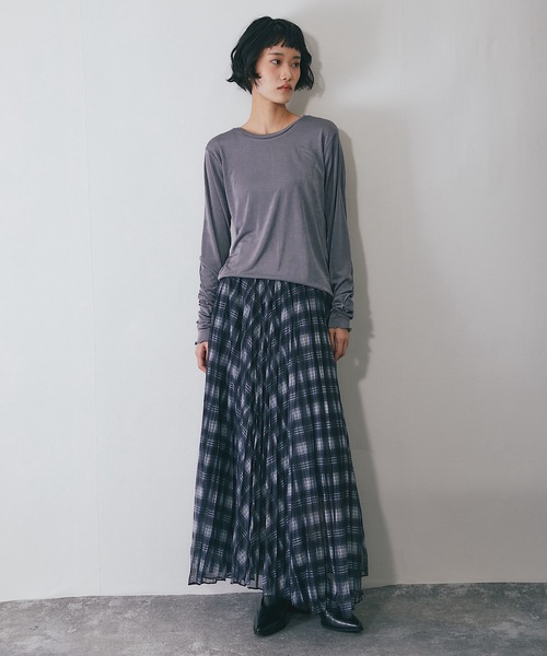 ANOTHER S(アナザーエス)の「前後2wayシアープルオーバー(Tシャツ/カットソー・レディース・オフホワイト/グレー/ブラック/ブラウン・FREE)」の10枚目の写真