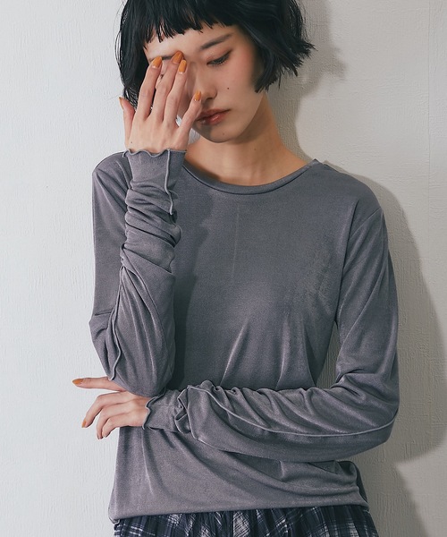 ANOTHER S(アナザーエス)の「前後2wayシアープルオーバー(Tシャツ/カットソー・レディース・オフホワイト/グレー/ブラック/ブラウン・FREE)」の11枚目の写真