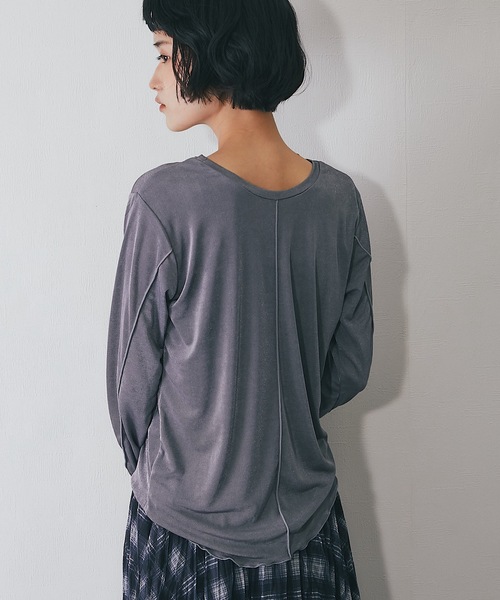 ANOTHER S(アナザーエス)の「前後2wayシアープルオーバー(Tシャツ/カットソー・レディース・オフホワイト/グレー/ブラック/ブラウン・FREE)」の13枚目の写真