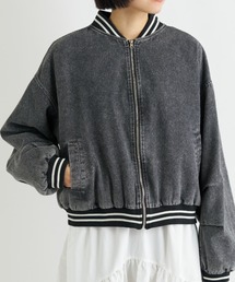 A.D.C.L.（エーディーシーエル）の「ストライプリブ デニムスタジャン（スタジャン）」