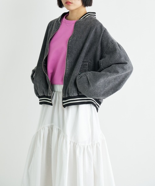 A.D.C.L.（エーディーシーエル）の「ストライプリブ デニムスタジャン（スタジャン・レディース・ブルー/ブラック・L/M）」の10枚目の写真