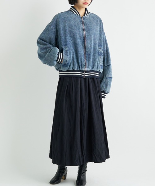 A.D.C.L.（エーディーシーエル）の「ストライプリブ デニムスタジャン（スタジャン・レディース・ブルー/ブラック・L/M）」の12枚目の写真