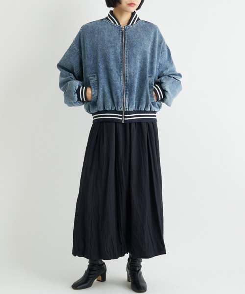 A.D.C.L.（エーディーシーエル）の「ストライプリブ デニムスタジャン（スタジャン・レディース・ブルー/ブラック・L/M）」の13枚目の写真