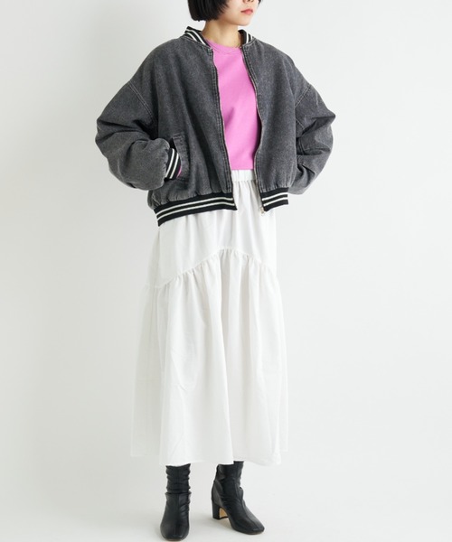 A.D.C.L.（エーディーシーエル）の「ストライプリブ デニムスタジャン（スタジャン・レディース・ブルー/ブラック・L/M）」の19枚目の写真