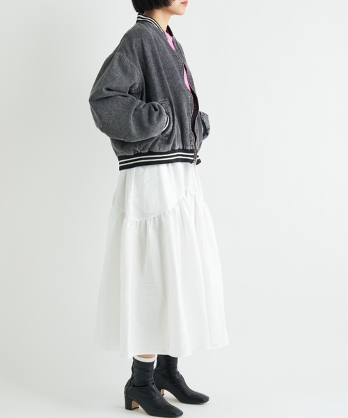 A.D.C.L.（エーディーシーエル）の「ストライプリブ デニムスタジャン（スタジャン・レディース・ブルー/ブラック・L/M）」の20枚目の写真