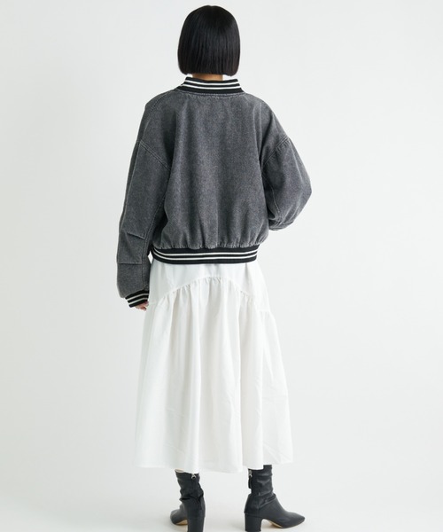 A.D.C.L.（エーディーシーエル）の「ストライプリブ デニムスタジャン（スタジャン・レディース・ブルー/ブラック・L/M）」の21枚目の写真