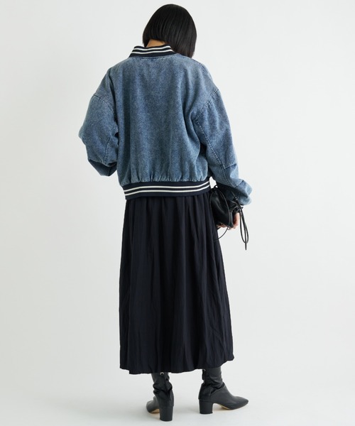 A.D.C.L.（エーディーシーエル）の「ストライプリブ デニムスタジャン（スタジャン・レディース・ブルー/ブラック・L/M）」の16枚目の写真